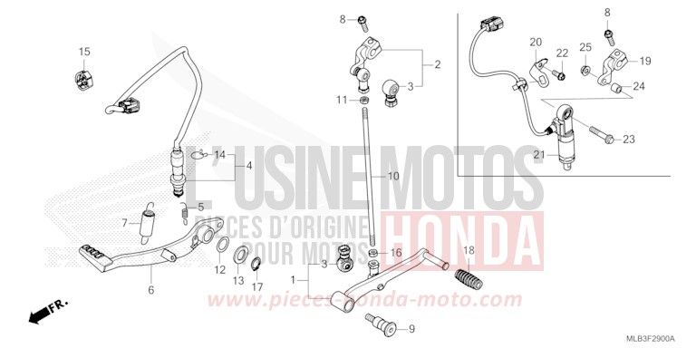 PEDAL von Hornet 750 MAT PEARL GLARE WHITE (NHB54) von 2025